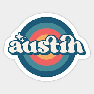 Vintage Austin Sunset Seal // Retro City Emblem for Austin, Texas Sticker